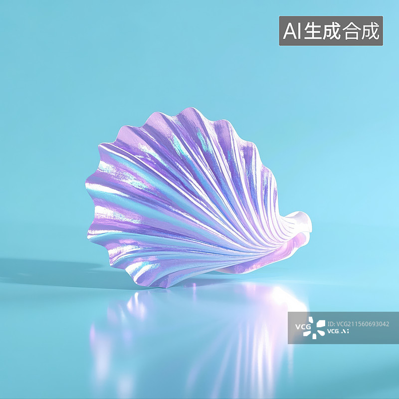 【AI数字艺术】幻彩镭射贝壳图片素材