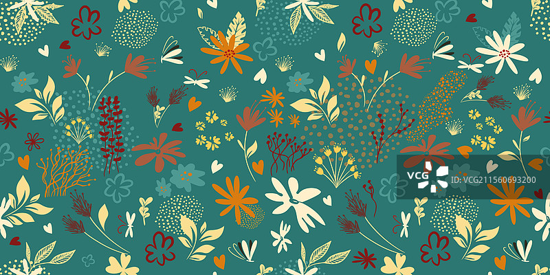 简单美丽花朵的无缝背景图片素材