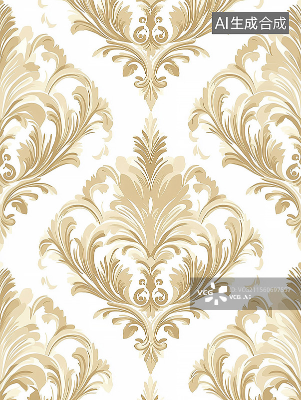 【AI数字艺术】巴洛克风格花纹底纹装饰图案图片素材