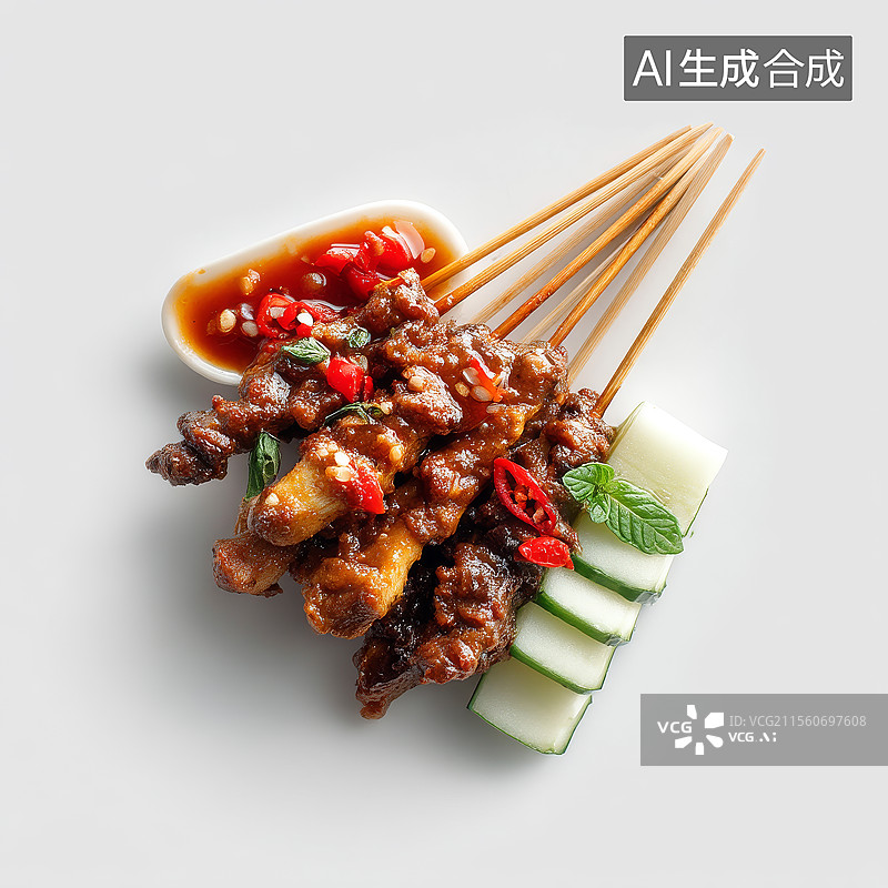 【AI数字艺术】美味烤肉串拼盘图片素材