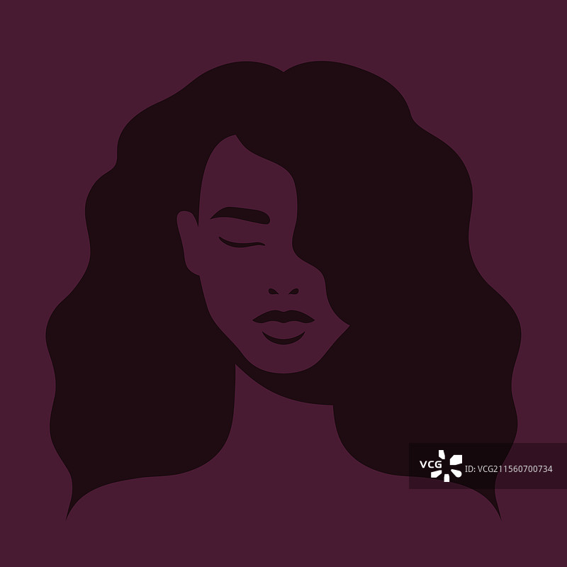 非洲女性的抽象极简主义肖像图片素材