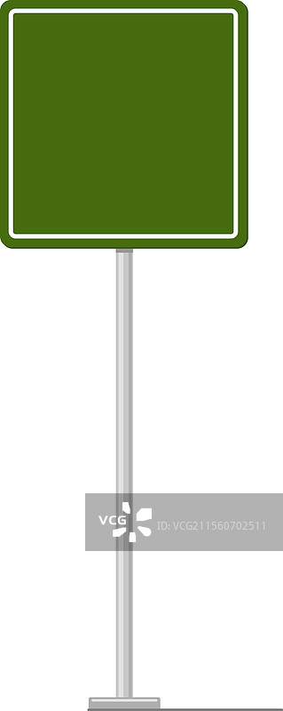 绿色路标，白色边框，矗立在一旁图片素材