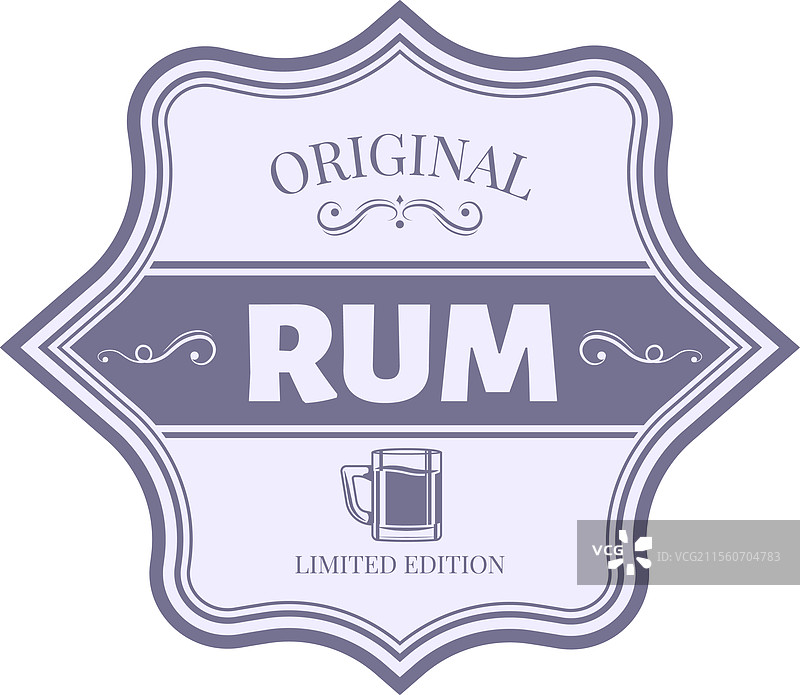 复古标签，特色限量版原味朗姆酒图片素材