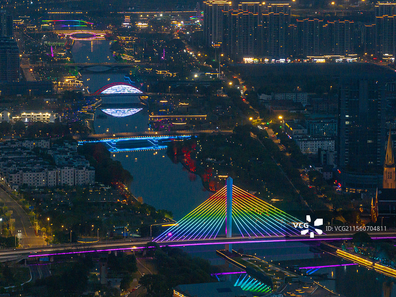 江苏无锡江阴城市夜景图片素材