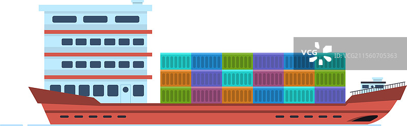 大型货船装载着许多五颜六色的集装箱图片素材