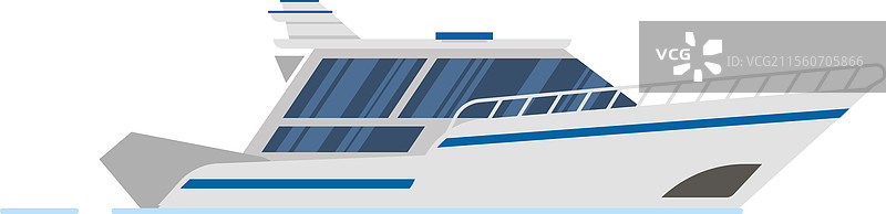 豪华游艇在平静的蓝色海面上轻松滑行图片素材