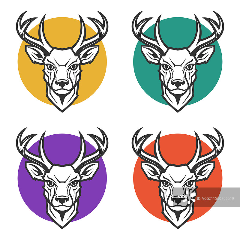 鹿剪贴画设计标志图片素材