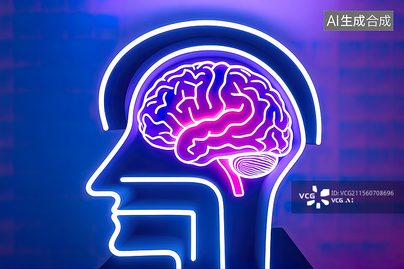 【AI数字艺术】彩绘人类的大脑光绘脑部疾病扫描图片素材