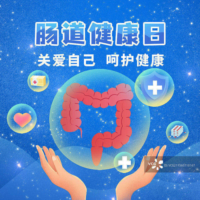 世界肠道健康日中国便秘日医疗健康保健大肠肠道健康图片素材