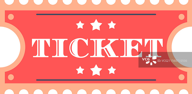 红色票据，上面有星星和粗体白色文字图片素材
