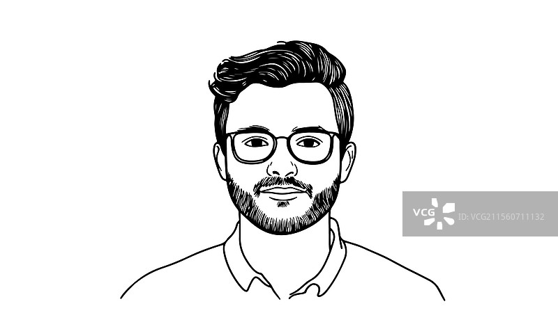 带眼镜的胡子男士肖像图片素材