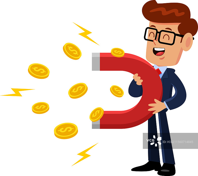 快乐的商人卡通角色图片素材