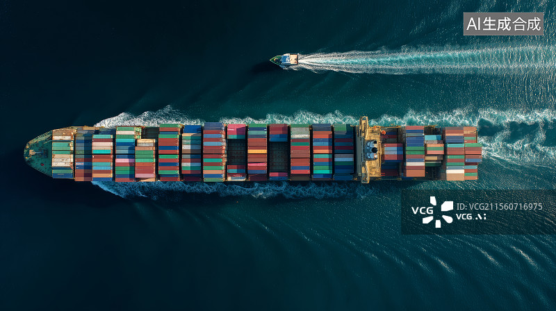 【AI数字艺术】轮船货运，海关，全球贸易，关税图片素材
