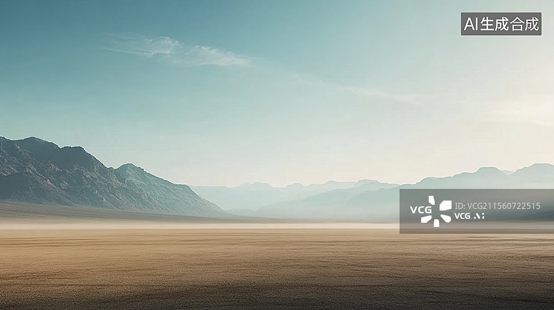 【AI数字艺术】广袤山脉和尘土飞扬的大平原图片素材
