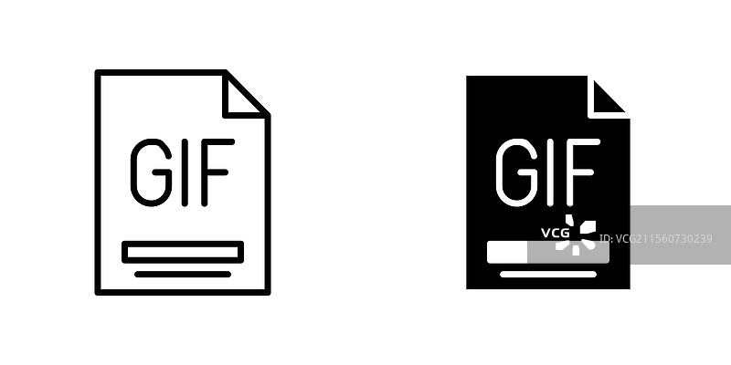填充和线条风格的GIF图标集，背景为白色图片素材