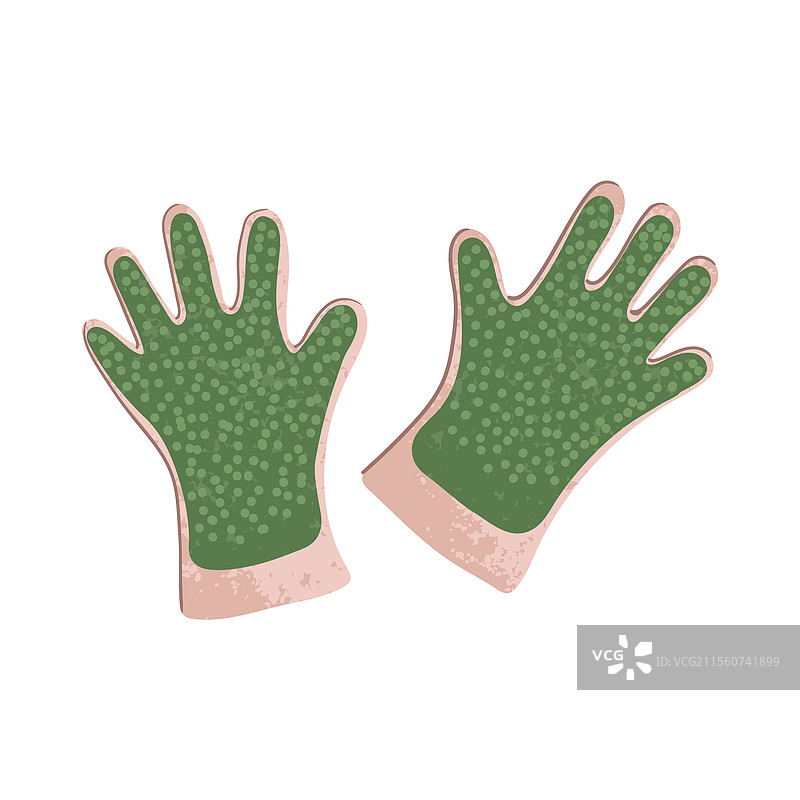 彩色防护橡胶园艺手套图片素材