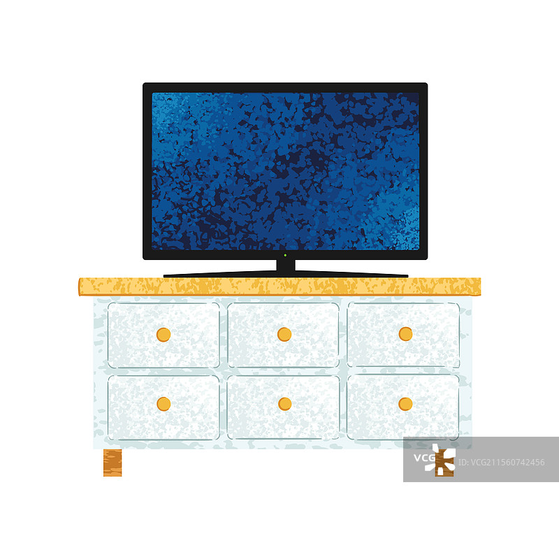 五彩斑斓的梳妆台上的电视机图片素材