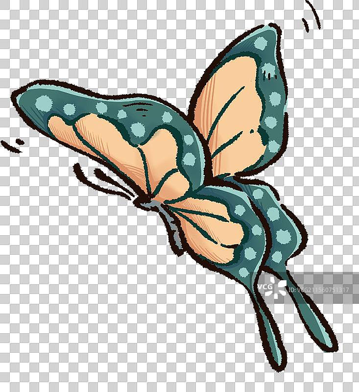 手绘肌理蝴蝶图片素材