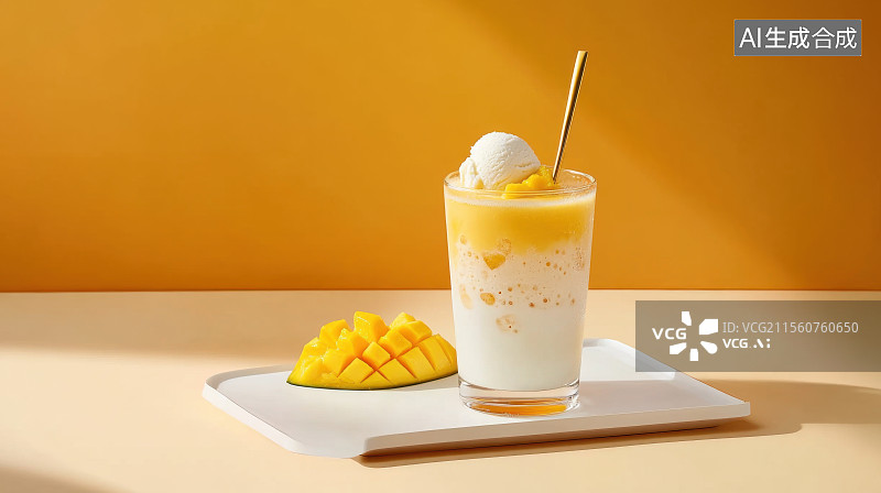 【AI数字艺术】经典饮料杨枝甘露奶茶饮品果茶图片素材