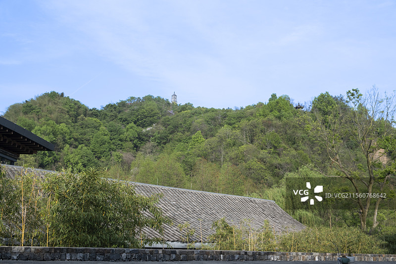 浙江杭州临安功臣山顶功臣塔图片素材