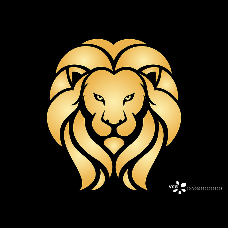 优雅的狮子头标志设计图片素材
