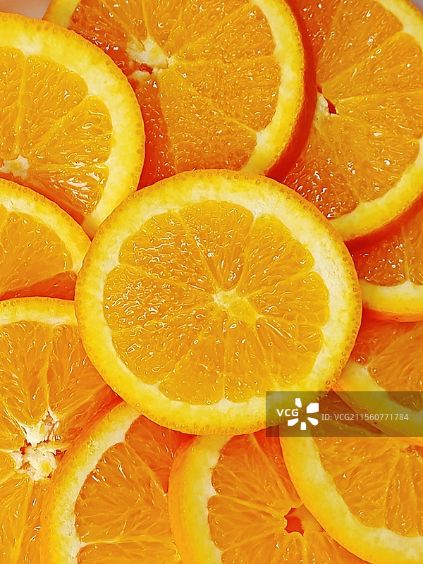 橙子切片特写镜头图片素材