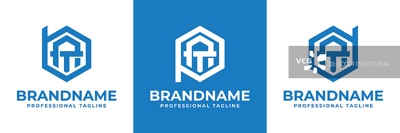 蝙蝠、巴特、达特的六边形标志字母图片素材