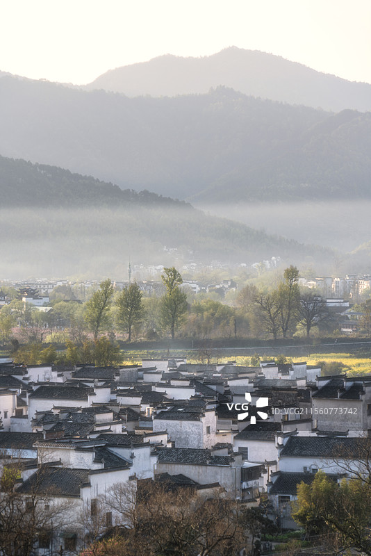 卢村清晨图片素材