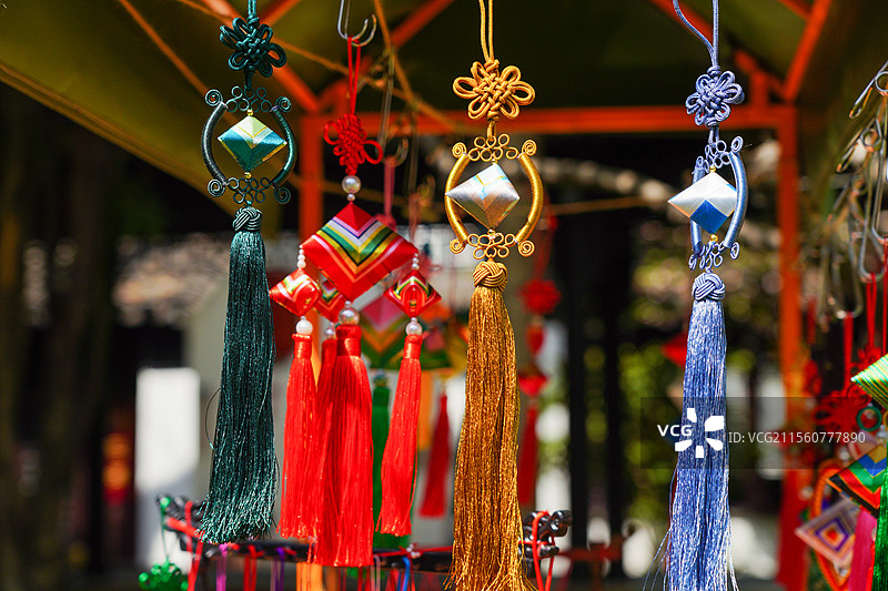 中国传统非遗文化端午习俗，端午彩粽送祝福图片素材