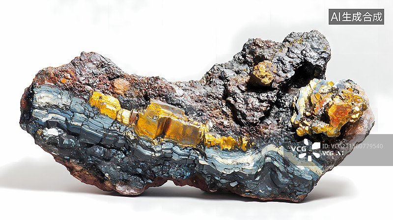 【AI数字艺术】色彩斑斓纹理独特的矿物晶体图片素材