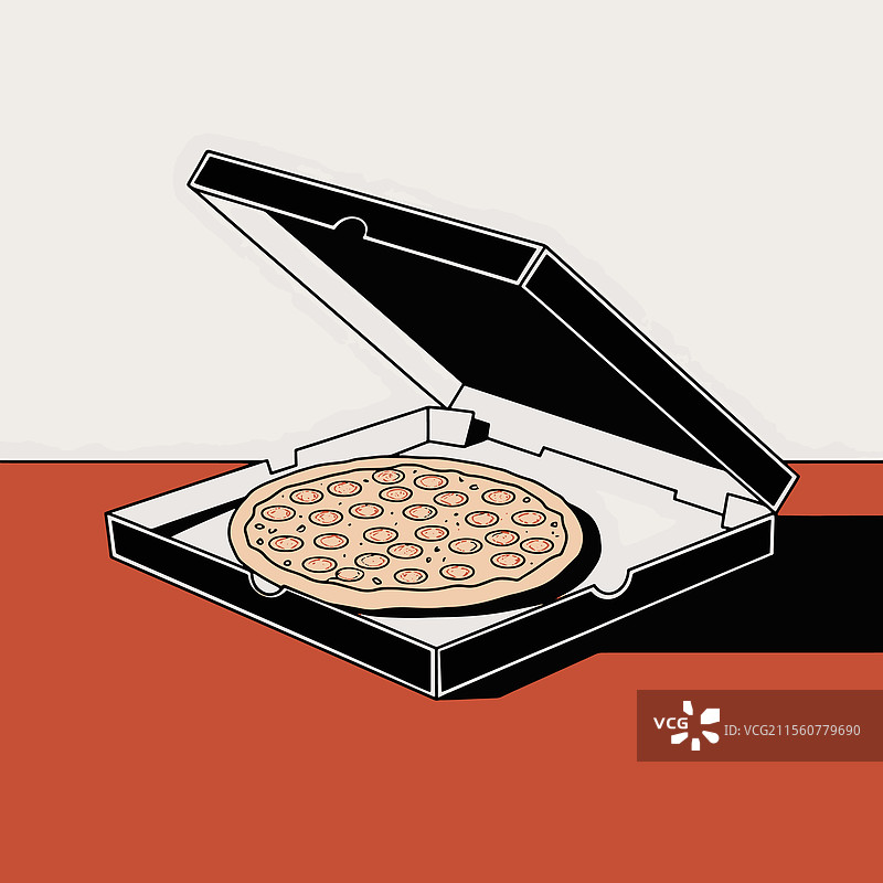 黑白披萨片轮廓艺术图片素材