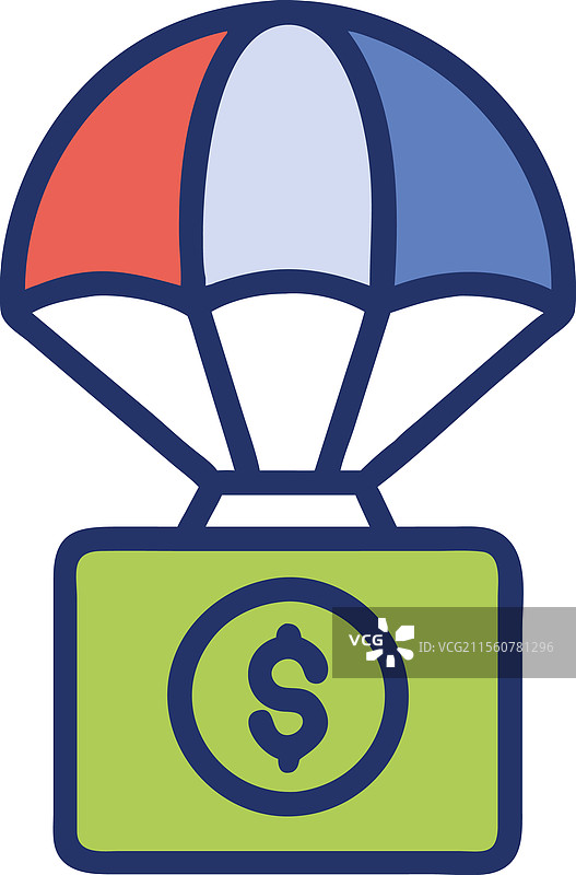 金融危机降落伞资金救助图标图片素材