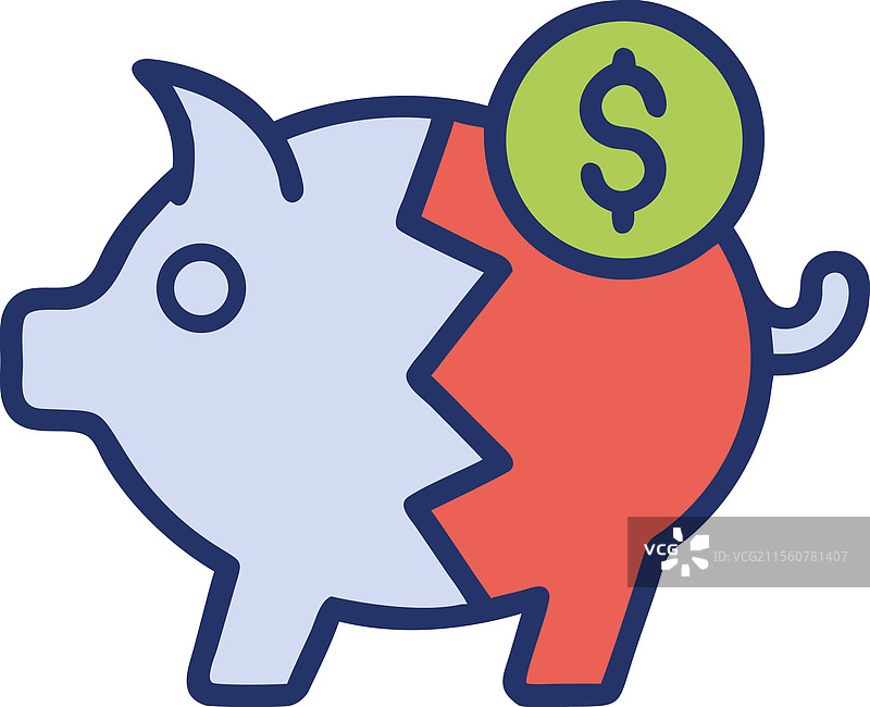 金融危机，破损的储蓄罐和存款图片素材