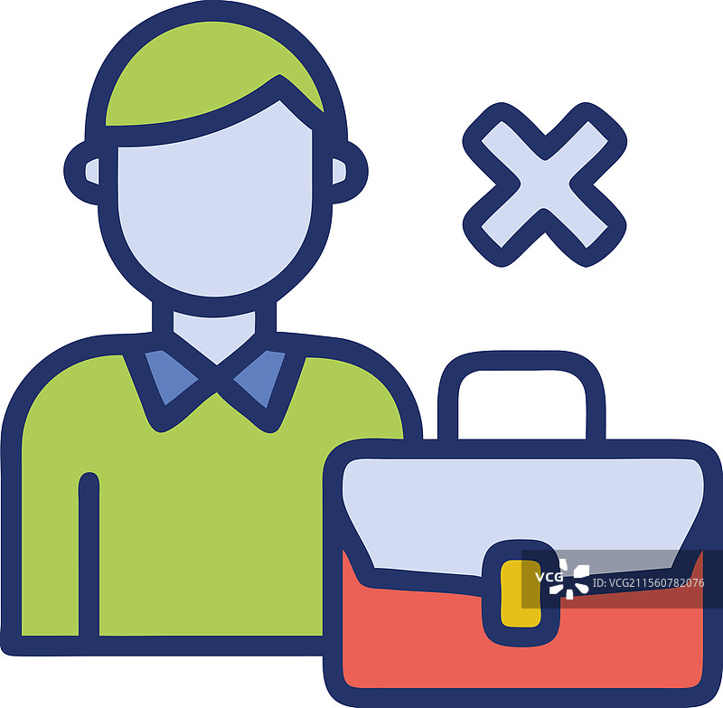 金融危机被拒绝的员工图标图片素材