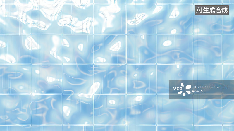 【AI数字艺术】游泳池在阳光下的水波纹光闪亮图片素材