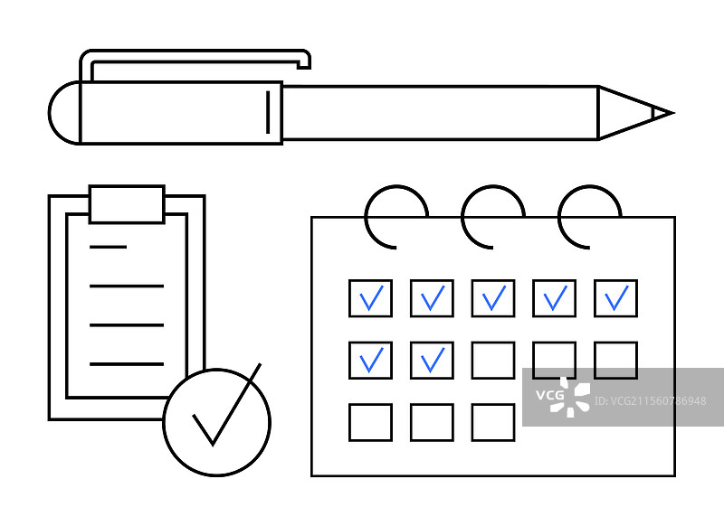 有条理的规划概念与清单图片素材