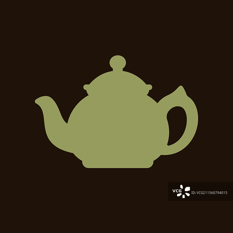 绿色茶壶轮廓图片素材
