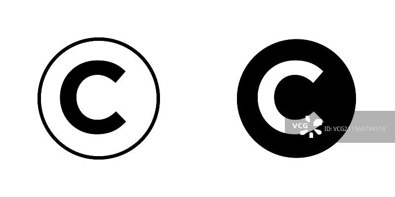 版权图标细线设计图片素材