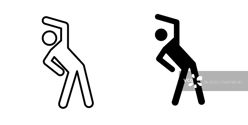 健身运动图标，细线设计图片素材