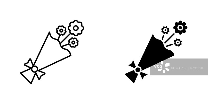 花束图标，细线设计图片素材