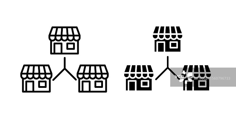 特许经营图标细线设计图片素材