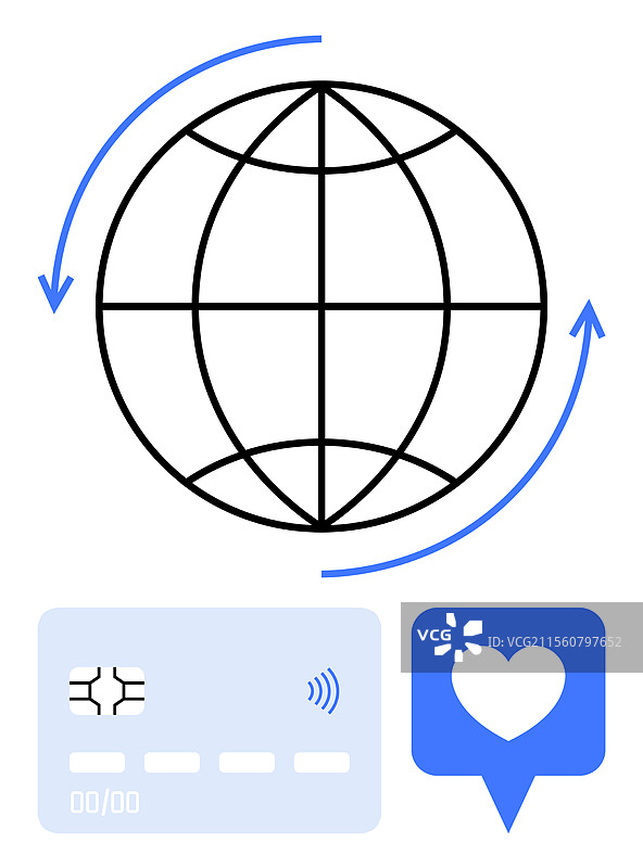 数字支付与全球连接图片素材