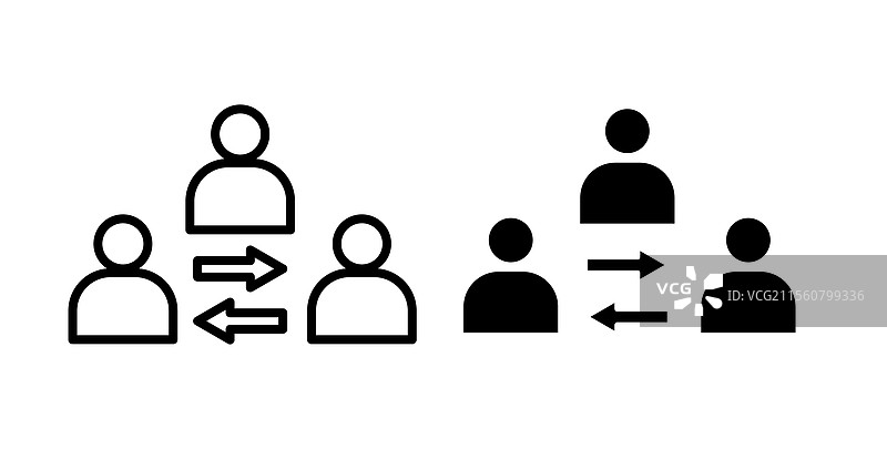 调解员图标细线设计图片素材