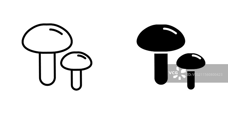 蘑菇图标细线设计图片素材