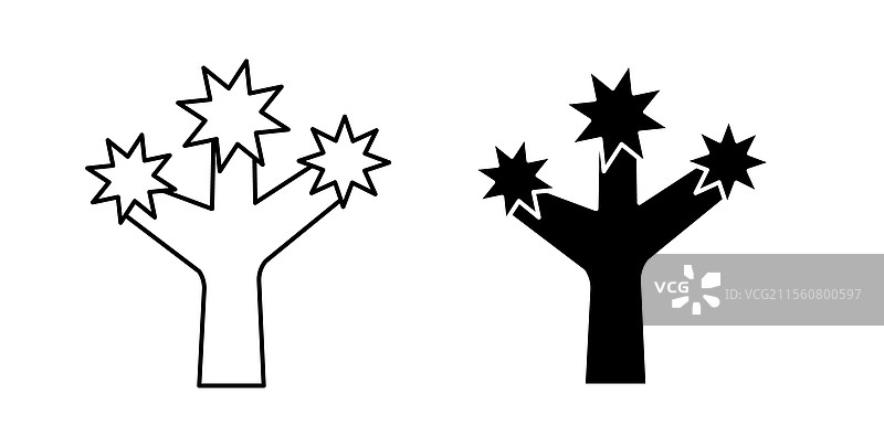 约书亚树图标细线设计图片素材