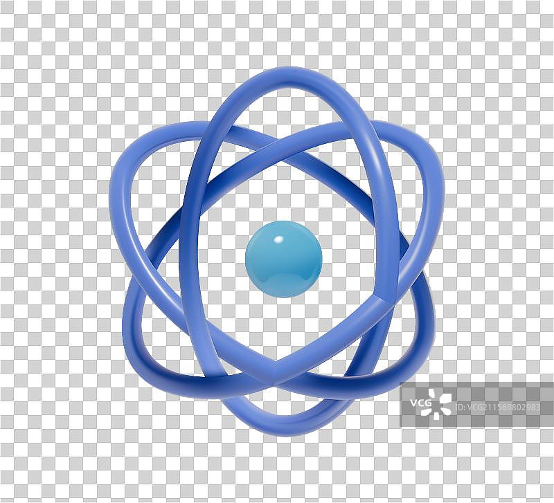 原子模型的3D图标图片素材