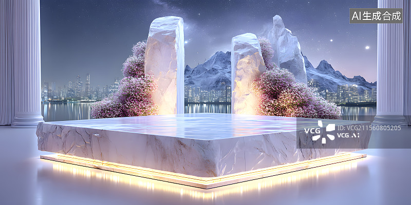 【AI数字艺术】幻境之台图片素材