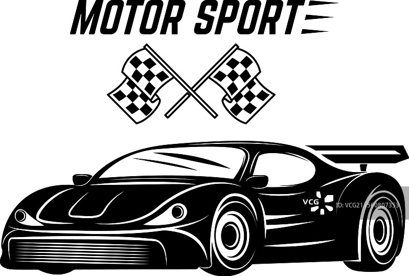 赛车设计元素用于标志品牌的徽章图片素材