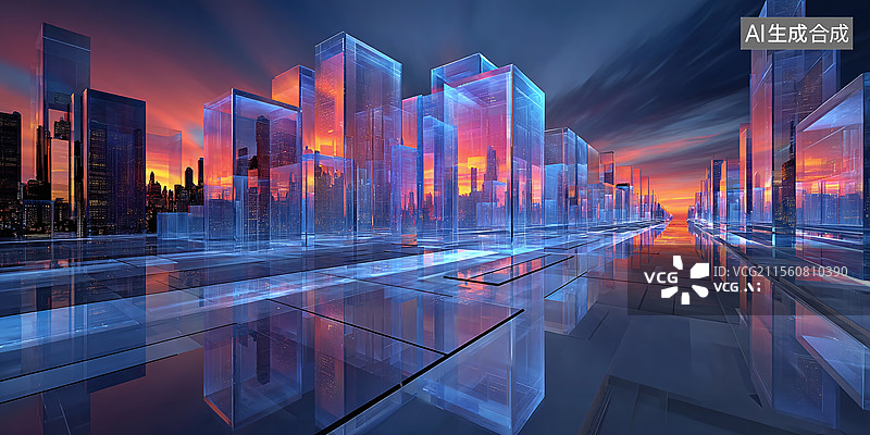 【AI数字艺术】智慧城市，大数据，网络覆盖，城市发展图片素材