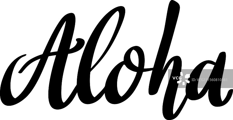 孤立在白色背景上的“阿罗哈”字母短语图片素材